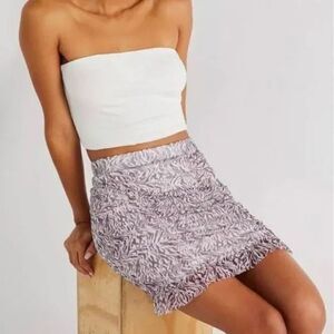 Free PEOPLE Women's Romi Mesh Mini Skirt In Zebra Combo size L